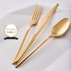 Jumbo 5100 Quartz Mat Altın 12 Kişilik 84 Parça Çatal Kaşık Bıçak Takımı