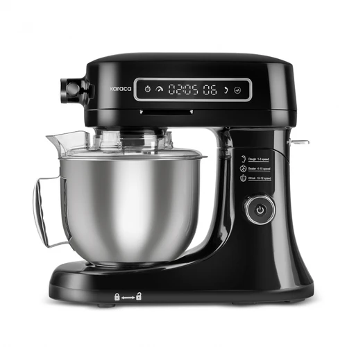 Karaca Pro Artisan Dijital Ekran Zaman Ayarlı Döküm Hamur Yoğurma Makinesi Black 1600W 5L