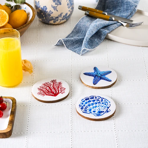 Karaca Mango Marin Bardak Altlığı 3'lü Set 10 cm