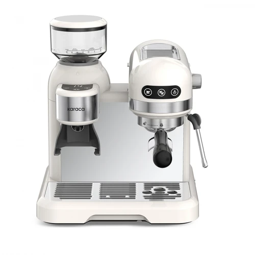 Karaca Coffeemaid Kahve Öğütücülü, Süt Köpürtücülü, 19 Bar Basınçlı Espresso, Latte, Cappuccino, Americano Makinesi White 1,4L 1550W