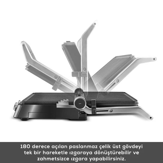 Karaca Compact Steel Sear and Grill Inox 2008 Döküm Izgara ve Tost Makinesi 6 Dilim Kapasiteli