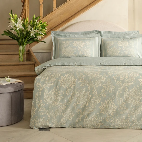 Karaca Home Owen 80 Tel %100 Pamuk Saten Çift Kişilik Nevresim Takımı Mavi 