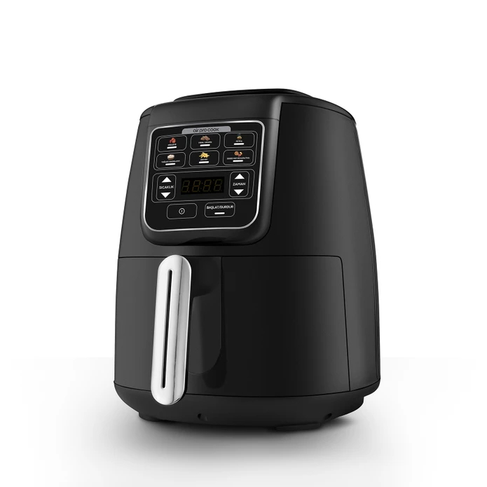 Karaca Air Pro Cook Köz Steel XL Çelik Hazneli Airfryer Black Silver 4L