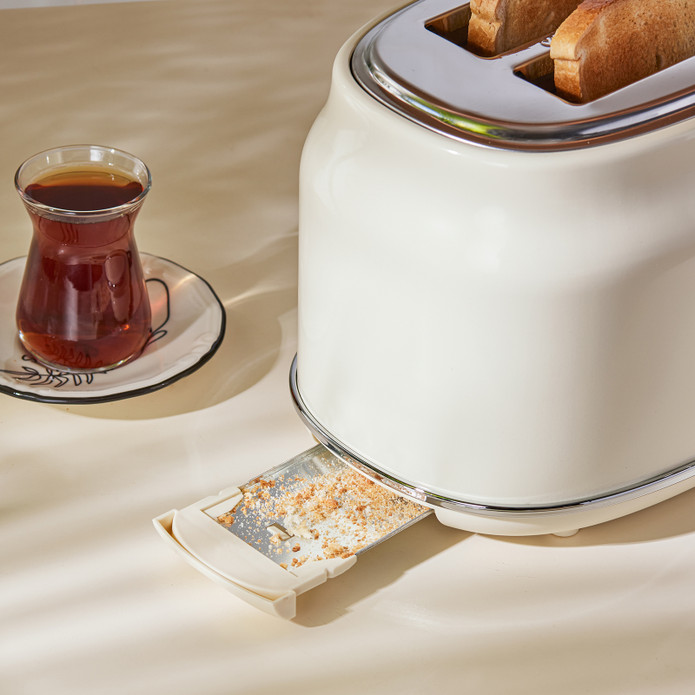 Karaca Retro 2 Dilim Kapasiteli Ekmek Kızartma Makinesi Krem
