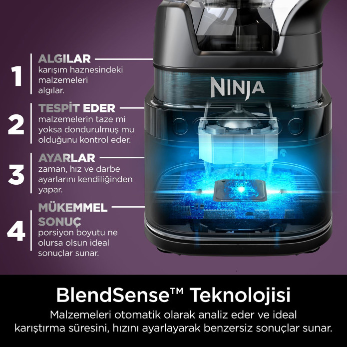 Ninja Detect™ Duo® BlendSense™ Power Blender + Smoothie Makinesi Siyah
